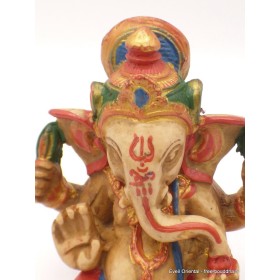 Petite statuette Ganesh 11.5 cm peinte à la main Objets Ganesh GAN7