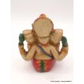 Statuette bouddhiste Ganesh 11.5 cm peinte à la main - Statuettes bouddhistes tibétaines artisanales