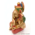 Statuette bouddhiste Ganesh 11.5 cm peinte à la main - Statuettes bouddhistes tibétaines artisanales