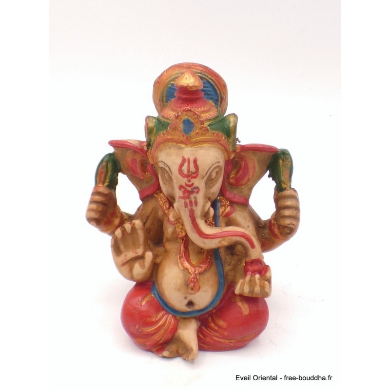Petite statuette Ganesh 11.5 cm peinte à la main Objets Ganesh GAN7