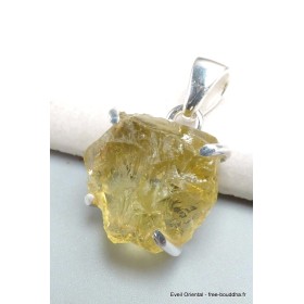 Bijou Pendentif Quartz Citron brut asymétrique Pendentifs pierres naturelles PU113.2