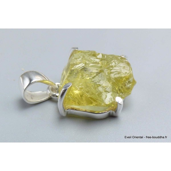 Bijou Pendentif Quartz Citron brut asymétrique Pendentifs pierres naturelles PU113.2