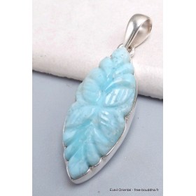 RARE pendentif Larimar sculpté main Bijoux en Larimar PU112