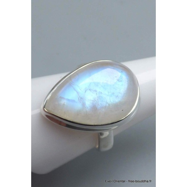 Bijou Pierre de lune bleue bague taille 61-h Bijoux en Pierre de lune CWA77.12