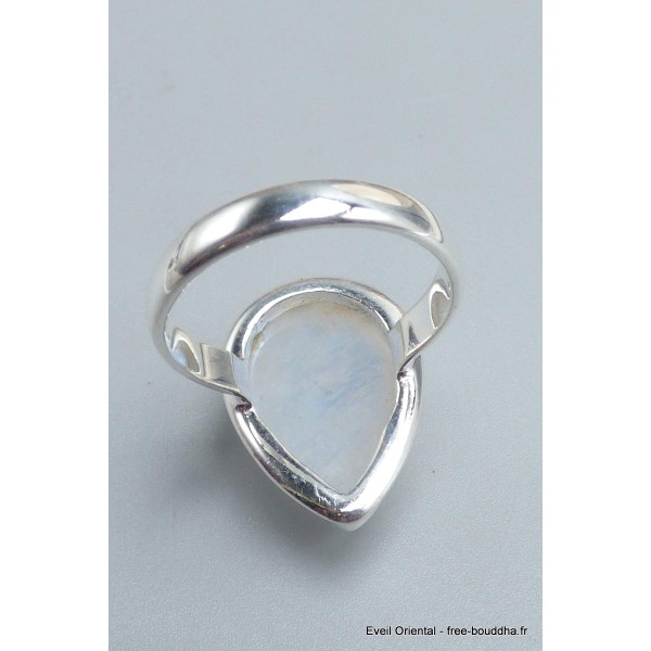 Bijou Pierre de lune bleue bague taille 61-h Bijoux en Pierre de lune CWA77.12