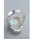 Bague Pierre de lune bleue taille 57 Bijoux en Pierre de lune CWA77.13