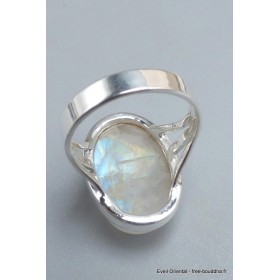 Bague Pierre de lune bleue taille 57 Bijoux en Pierre de lune CWA77.13