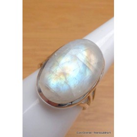 Bague Pierre de lune bleue taille 57 Bijoux en Pierre de lune CWA77.13