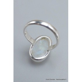 Bague ovale Pierre de lune arc-en-ciel taille 59 Bijoux en Pierre de lune CWA77.19