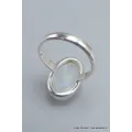 Bague ovale Pierre de lune arc-en-ciel taille 59 - Bijoux en Pierre de lune