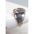 Chevalière homme en Pyrite dorée taille 59 Bijoux en Pyrite YM30.6