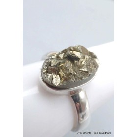 Bague ovale en Pyrite dorée taille 59 Bijoux en Pyrite YM30.8