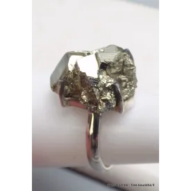 Grosse bague en Pyrite dorée taille 58 - Bijoux en Pyrite
