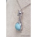 Collier Girafe en Larimar Colliers pierres naturelles fines PU105.4