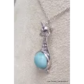 Collier Pendentif Pierre naturelle Girafe en Larimar - Colliers pierres naturelles fines
