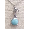 Collier Pendentif Pierre naturelle Girafe en Larimar - Colliers pierres naturelles fines