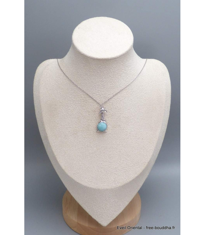 Collier Girafe en Larimar Colliers pierres naturelles fines PU105.4