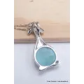 Collier Pendentif Pierre naturelle Girafe en Larimar - Colliers pierres naturelles fines