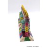Moulin à prières bouddhiste en bois peint x 3 Objets rituels bouddhistes 3MAP