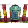 Moulin à prières bouddhiste en bois peint x 3 Objets rituels bouddhistes 3MAP
