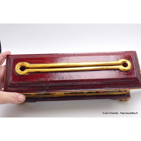 Gros porte-encens tibétain en bois Signes Auspicieux Brûleurs et porte-encens PEBD2