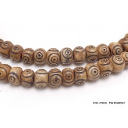 Mala tibétain 108 perles en os de buffle spirales Mala tibétain 108 perles AA126
