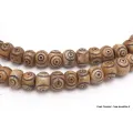 Mala tibétain 108 perles en os de buffle spirales - Mala tibétain 108 perles