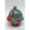 Boîte à bijoux tibétaine mantra et Bouddhas - Artisanat tibétain bouddhiste