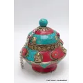 Boîte à bijoux tibétaine mantra et Bouddhas - Artisanat tibétain bouddhiste
