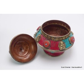 Vase aux trésors boîte à bijoux bouddhiste Artisanat tibétain bouddhiste BAB1.1
