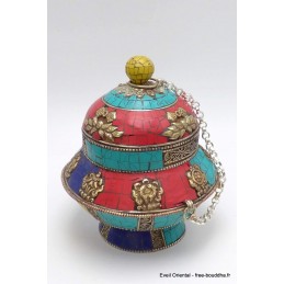 Vase aux trésors boîte à bijoux bouddhiste Artisanat tibétain bouddhiste BAB1.1