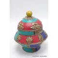 Vase aux trésors boîte à bijoux bouddhiste - Artisanat tibétain bouddhiste