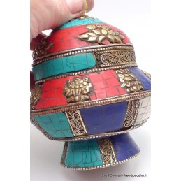 Vase aux trésors boîte à bijoux bouddhiste Artisanat tibétain bouddhiste BAB1.1
