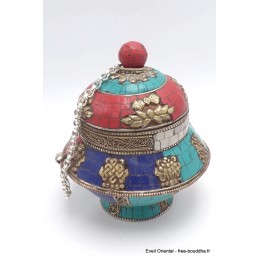 Vase aux trésors boîte à bijoux tibétaine Artisanat tibétain bouddhiste BAB1.2