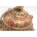 Boite à bijoux tibétaine en cuivre clair - Porte-encens tibétains