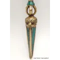 Phurba tibétain et dorjé laiton turquoise - Objets rituels bouddhistes