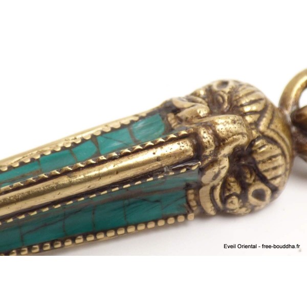 Phurba tibétain et dorjé laiton turquoise Objets rituels bouddhistes PHURBA2.1