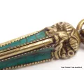 Phurba tibétain et dorjé laiton turquoise - Objets rituels bouddhistes