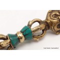 Phurba tibétain et dorjé laiton turquoise Objets rituels bouddhistes PHURBA2.1
