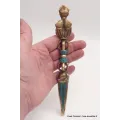 Phurba tibétain et dorjé laiton turquoise - Objets rituels bouddhistes