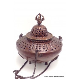 Gros encensoir tibétain en cuivre diamètre 17 cm Brûleurs et porte-encens GENS1