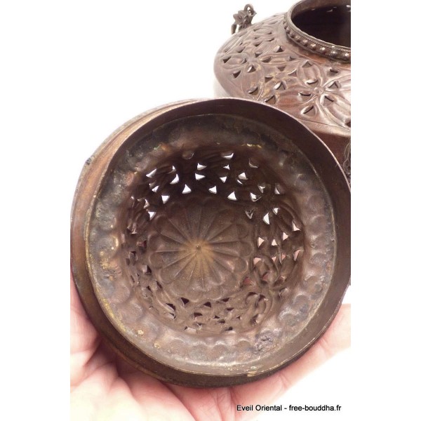 Gros encensoir tibétain en cuivre diamètre 17 cm Brûleurs et porte-encens GENS1