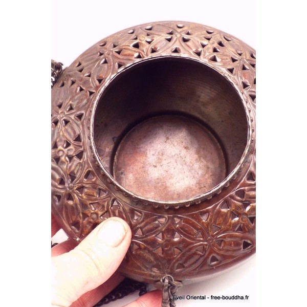 Gros encensoir tibétain en cuivre diamètre 17 cm Brûleurs et porte-encens GENS1