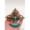 Double dorjé bouddhiste et kartika en turquoise Dordjé Tibétain DD7