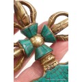 Double dorjé bouddhiste et kartika en turquoise Dordjé Tibétain DD7