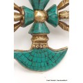 Double dorjé bouddhiste et kartika en turquoise Dordjé Tibétain DD7