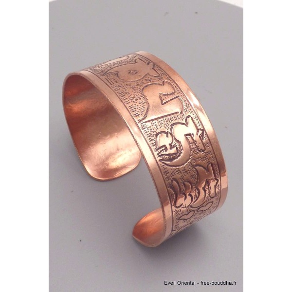 Large Bracelet tibétain en Cuivre et mantra Bracelets tibétains bouddhistes AA56-a