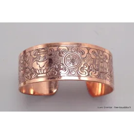 Jonc bouddhiste en Cuivre Roue du Dharma - Bijoux en Cuivre
