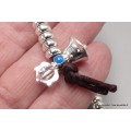 Compteur pour mala bouddhiste couleur argent Mala tibétain 108 perles BM38.2