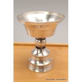 Lampe à beurre rituel bouddhiste 8 cm métal blanc Lampe à beurre bouddhiste lamp34